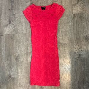 Bebe Pink Short Sleeve Dress Bodycon